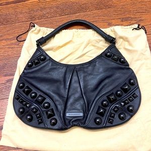 Burberry Black Leather Alverton Studded Bag
